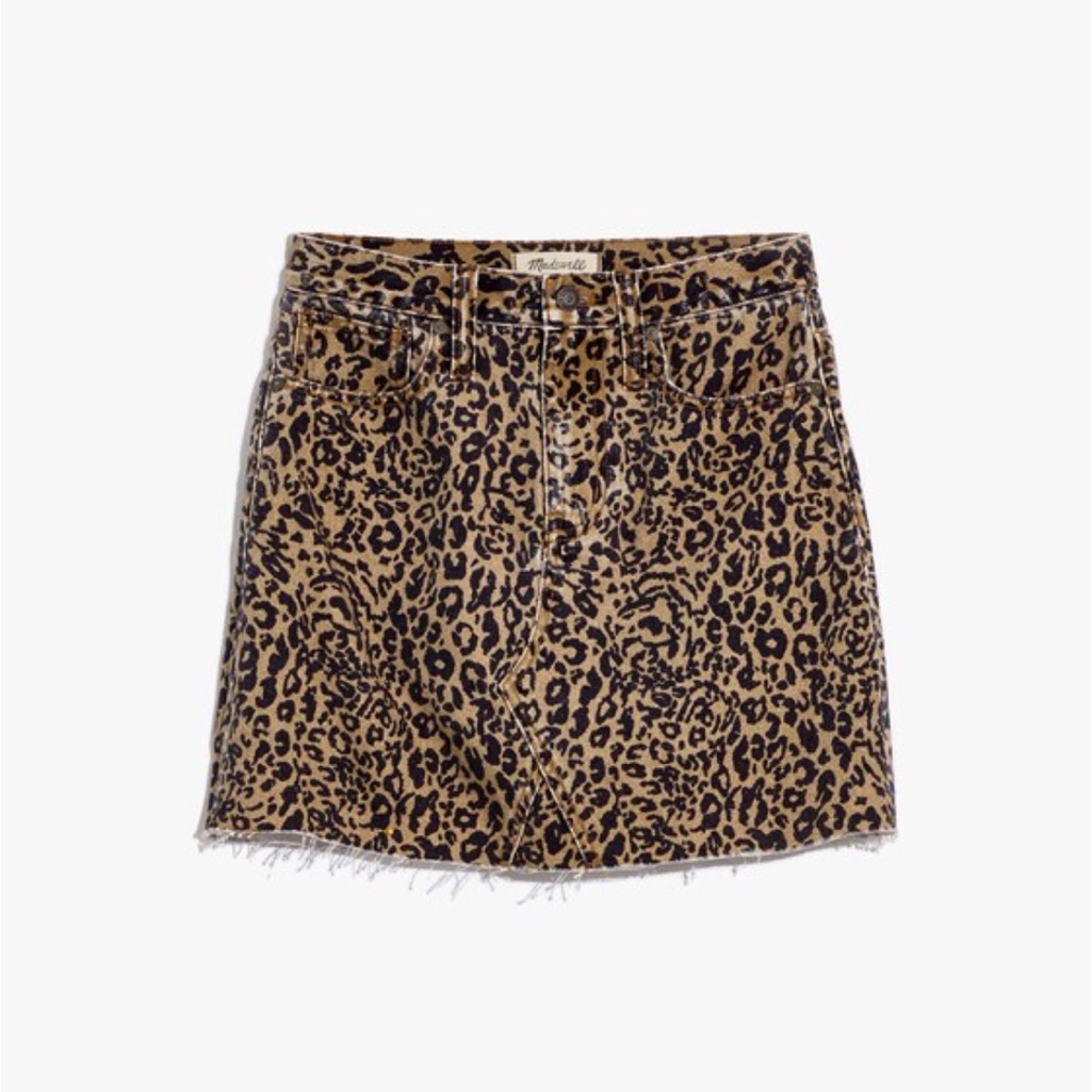 Madewell Leopard Print Mini Skirt In Tan And Black